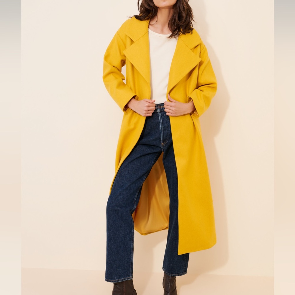 Elegant Yellow Women's Pea Coat